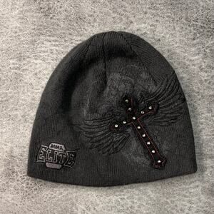 MMA Elite Cross Embroidered Gray Beanie